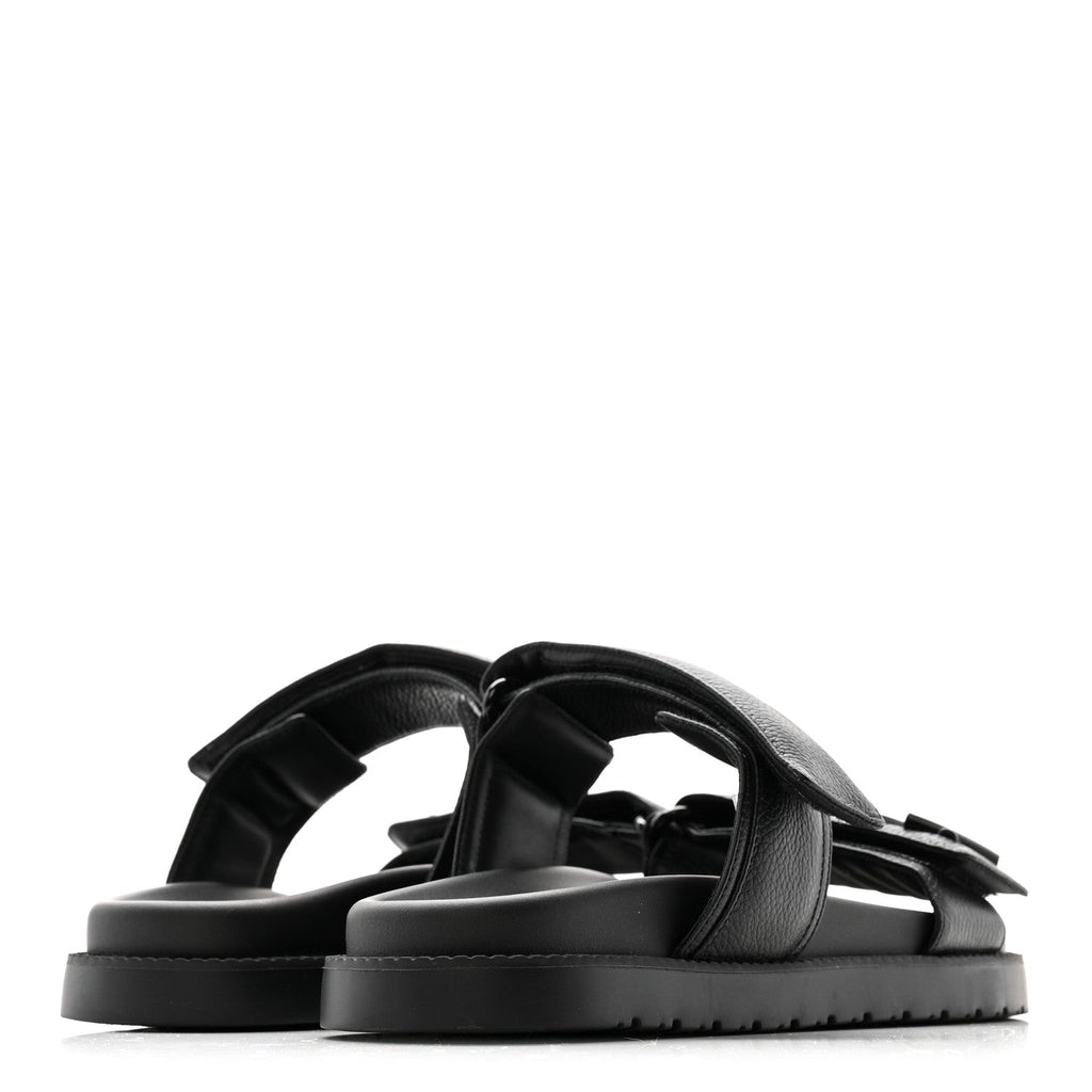 Grained Calfskin Sunset Comfort Flat Sandals 38 Black £¨ Direct shipment via from wholesalehk.shop