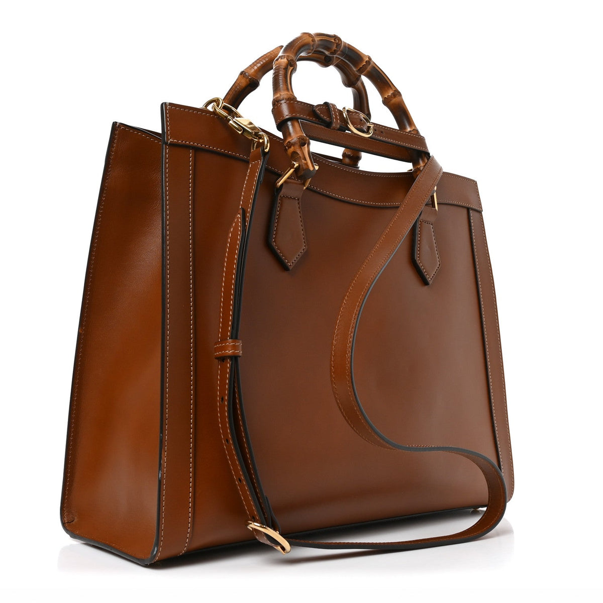 Charisma Calfskin Gucci Embossed Medium Diana Tote Bag Peanut Brown wholesalehk.shop