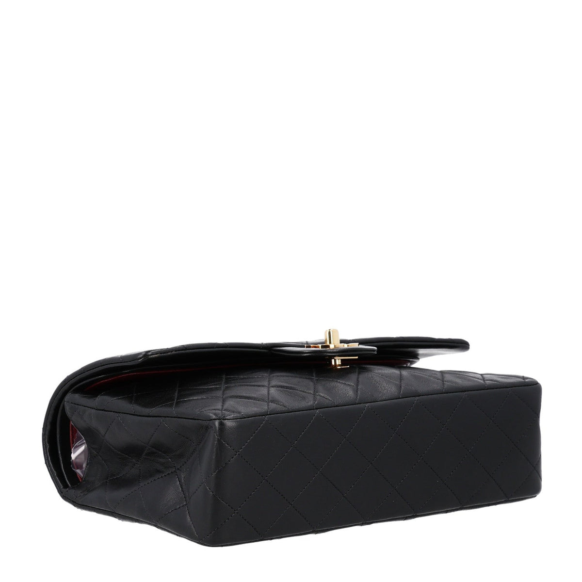 Lambskin Quilted Medium Double Flap Black wholesalehk.shop