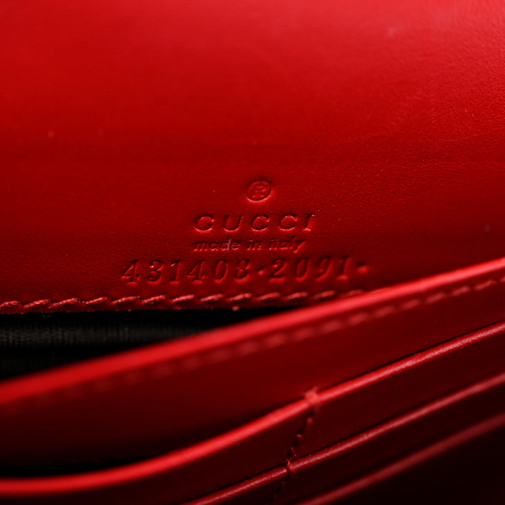 Guccissima Signature Bowy Chain Wallet Hibiscus Red £¨ Direct shipment via from wholesalehk.shop