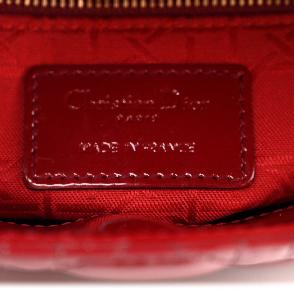 Patent Cannage Mini Lady Dior Red wholesalehk.shop