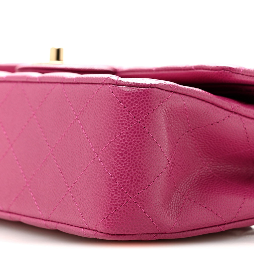 Caviar Quilted Medium Double Flap Purple wholesalehk.shop