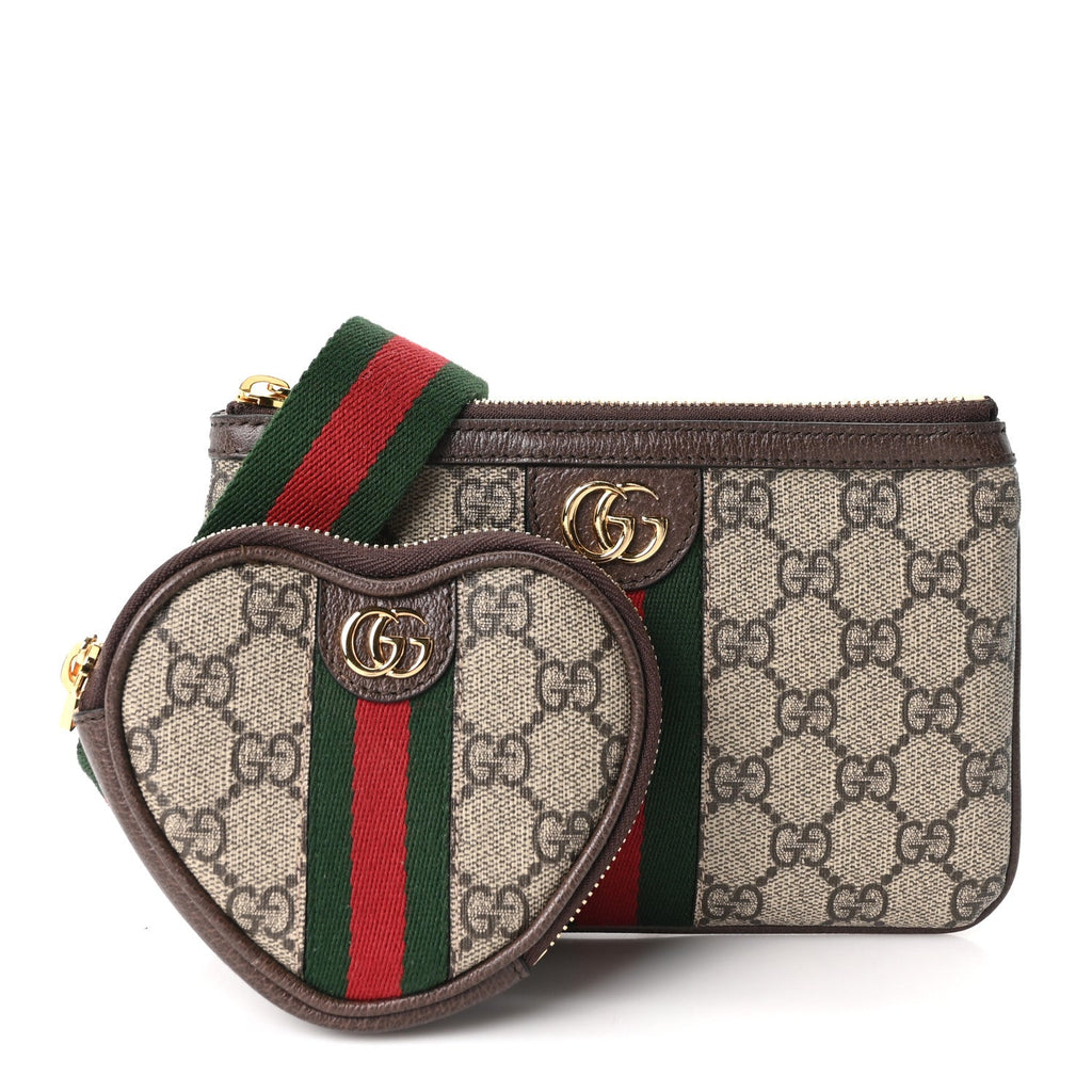 GG Supreme Monogram Web Ophidia Utility Belt Bag  85 34 Beige Ebony New Acero wholesalehk.shop