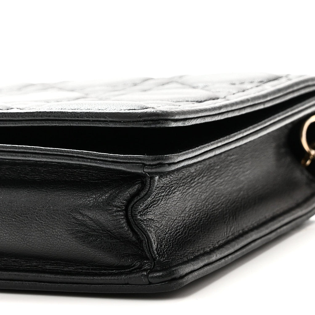 Lambskin Cannage Lady Dior Pouch Black wholesalehk.shop