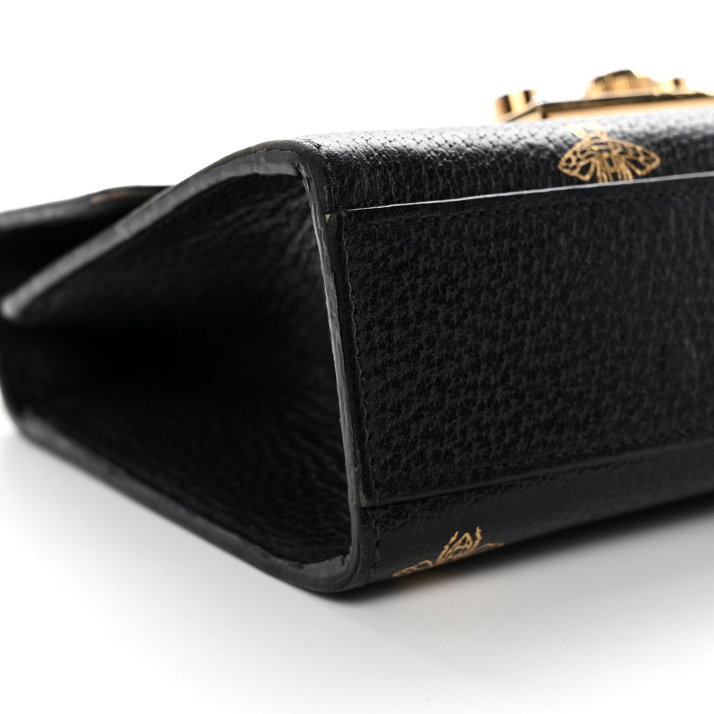 Grained Calfskin Bee Star Small Padlock Shoulder Bag Black £¨ Direct shipment via from wholesalehk.shop