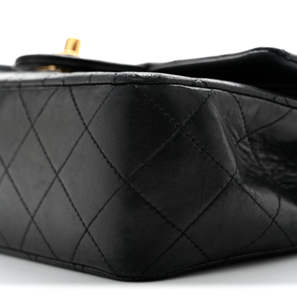 Lambskin Quilted Small Double Flap Black wholesalehk.shop