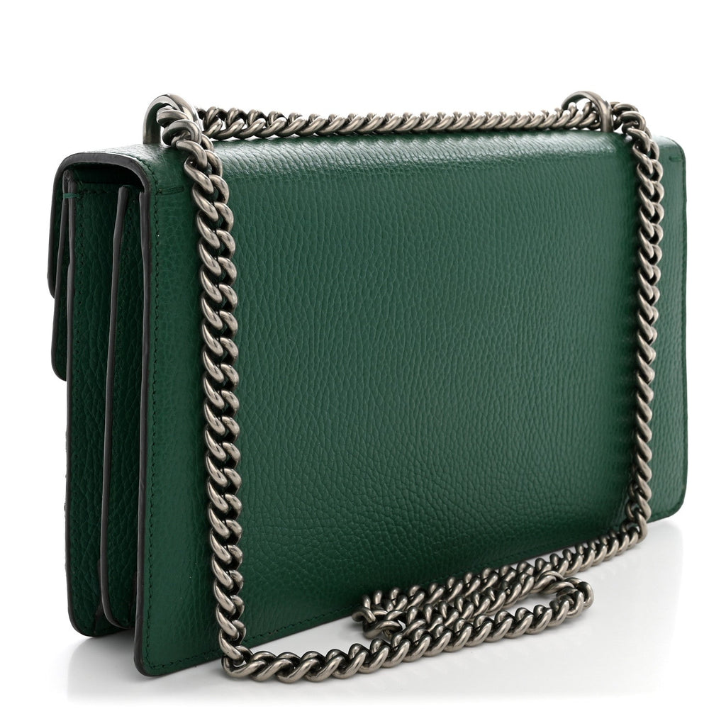 Pebbled Calfskin Small Dionysus Shoulder Bag Emerald wholesalehk.shop