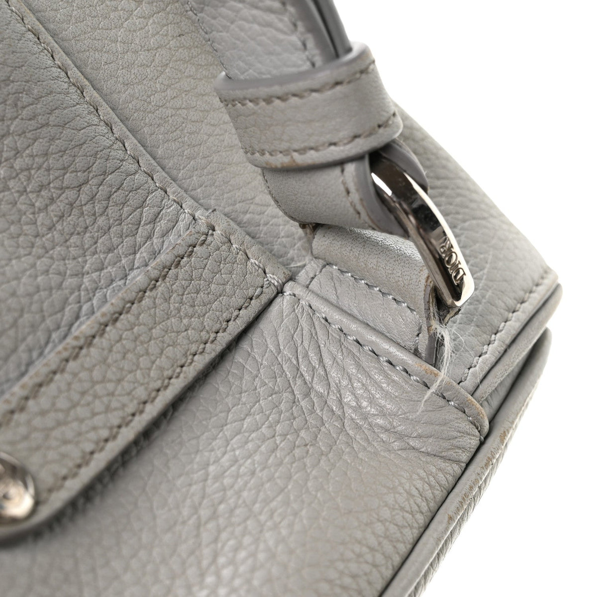 Grained Calfskin Mens Mini Saddle Bag Gray wholesalehk.shop