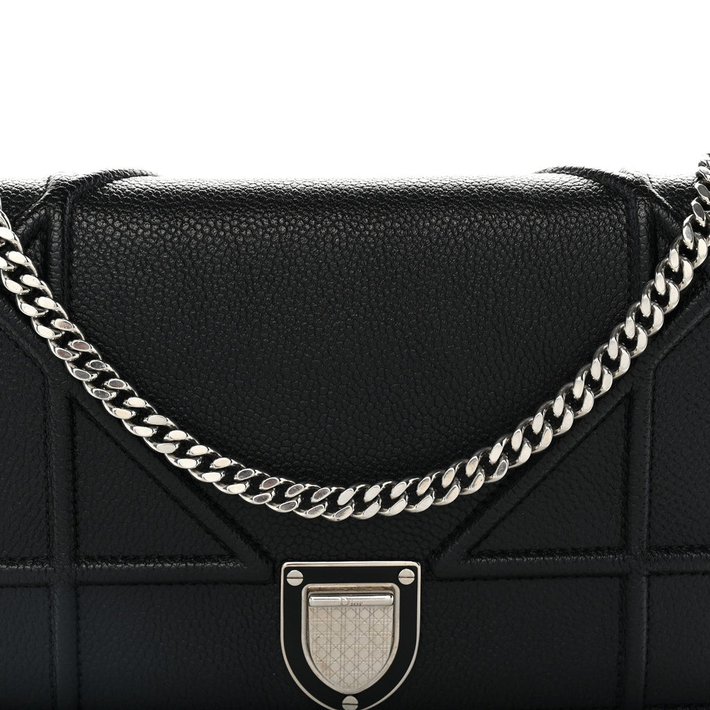 Grained Calfskin Diorama Wallet on Chain Pouch Black ¡§ Direct shipment via from wholesalehk.shop