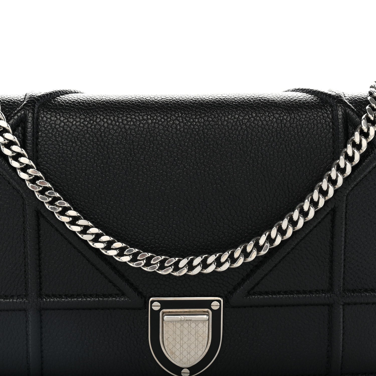 Grained Calfskin Diorama Wallet on Chain Pouch Black ¡§ Direct shipment via from wholesalehk.shop