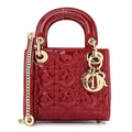 Patent Cannage Mini Lady Dior Red wholesalehk.shop