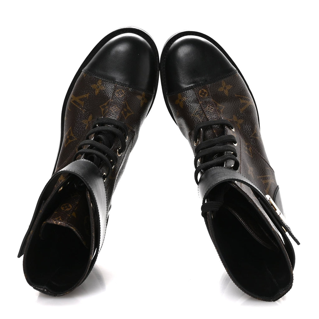 Calfskin Monogram Wonderland Flat Ranger Boots 39 Black £¨ Direct shipment via from wholesalehk.shop