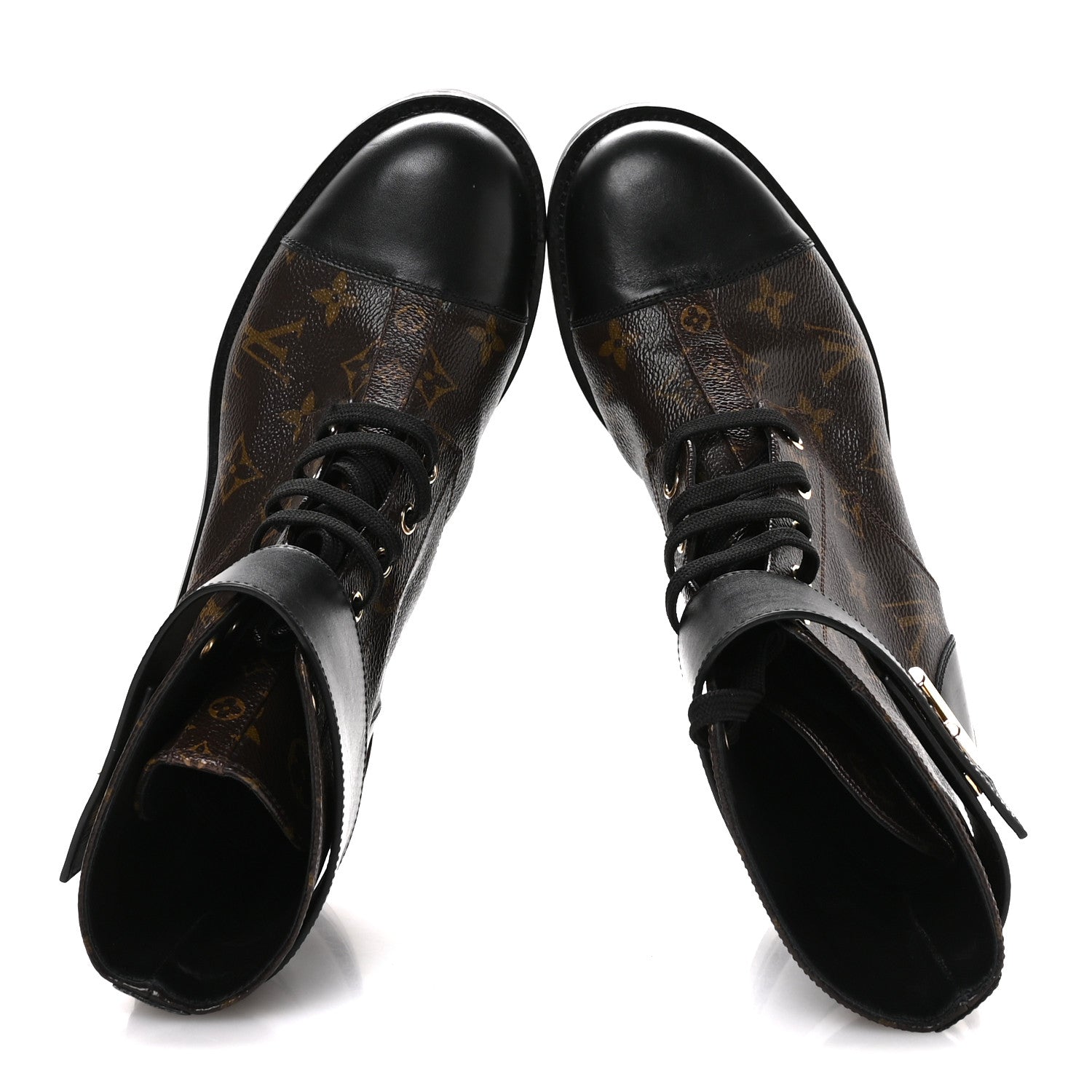 Calfskin Monogram Wonderland Flat Ranger Boots 39 Black £¨ Direct shipment via from wholesalehk.shop