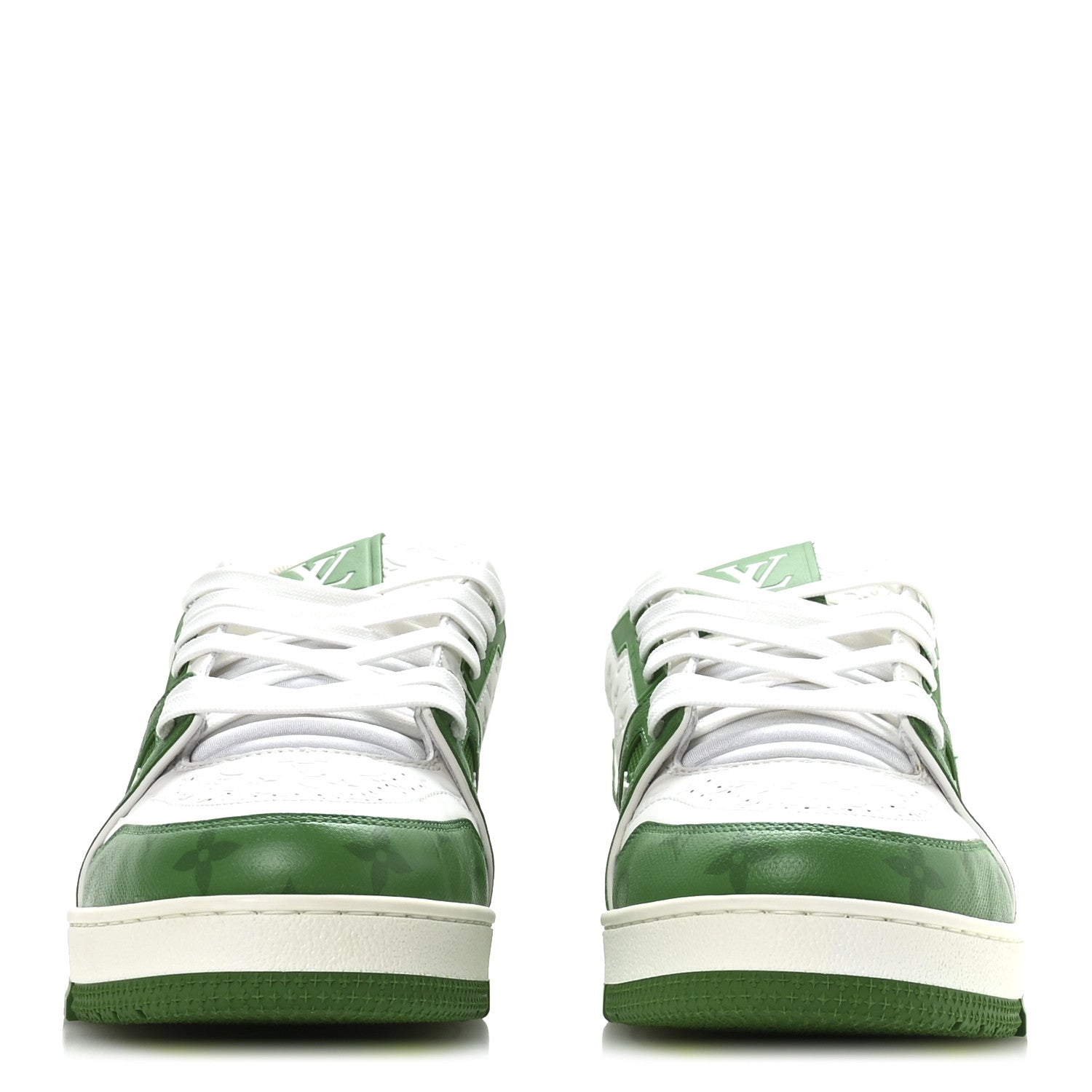 Calfskin Monogram Mens LV Trainer Sneakers 8.5 Green £¨ Direct shipment via from wholesalehk.shop