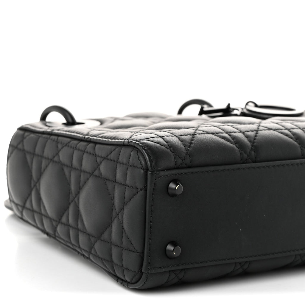 Ultra Matte Calfskin Cannage Mini Lady Dior Black wholesalehk.shop