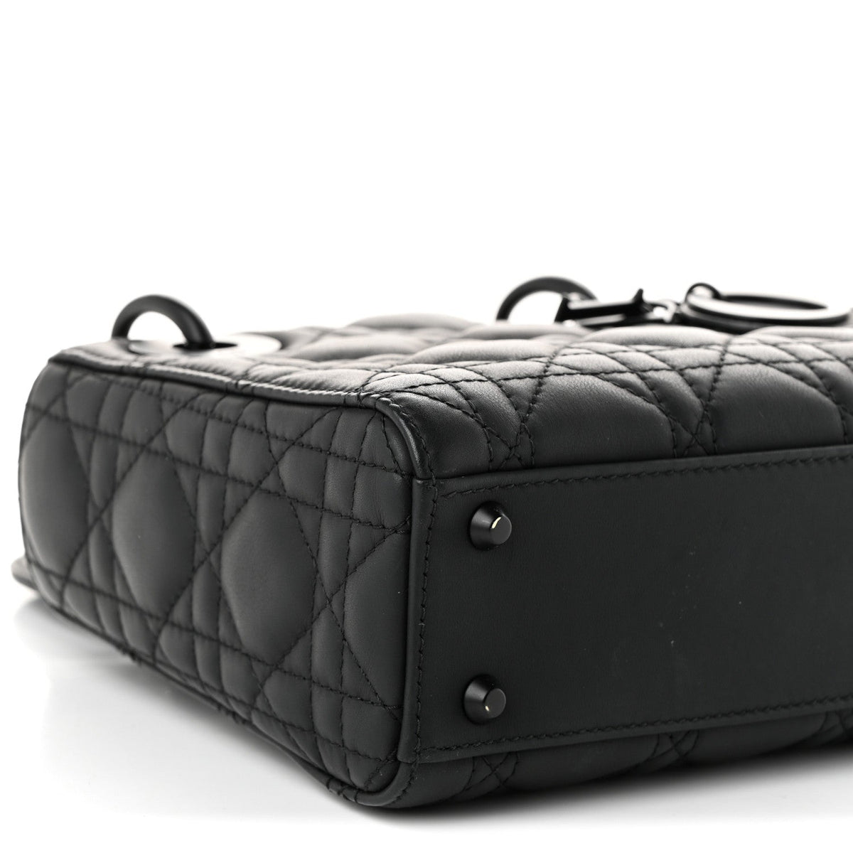 Ultra Matte Calfskin Cannage Mini Lady Dior Black wholesalehk.shop