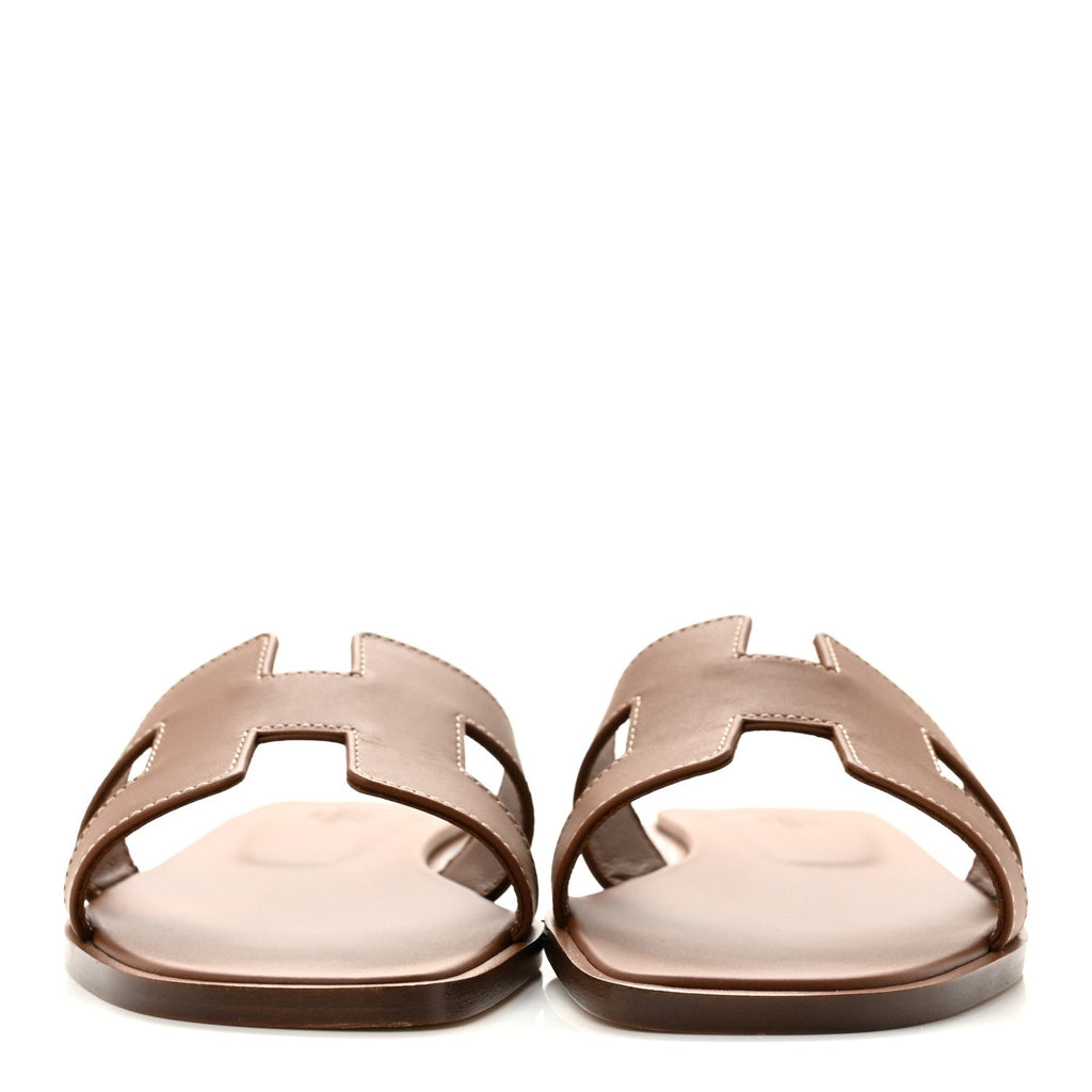Box Calfskin Oran Sandals 37.5 Gold wholesalehk.shop