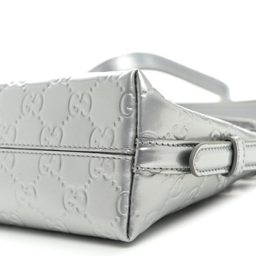 Shine Guccissima Emblem Small Shoulder Bag Silver £¨ Direct shipment via from wholesalehk.shop