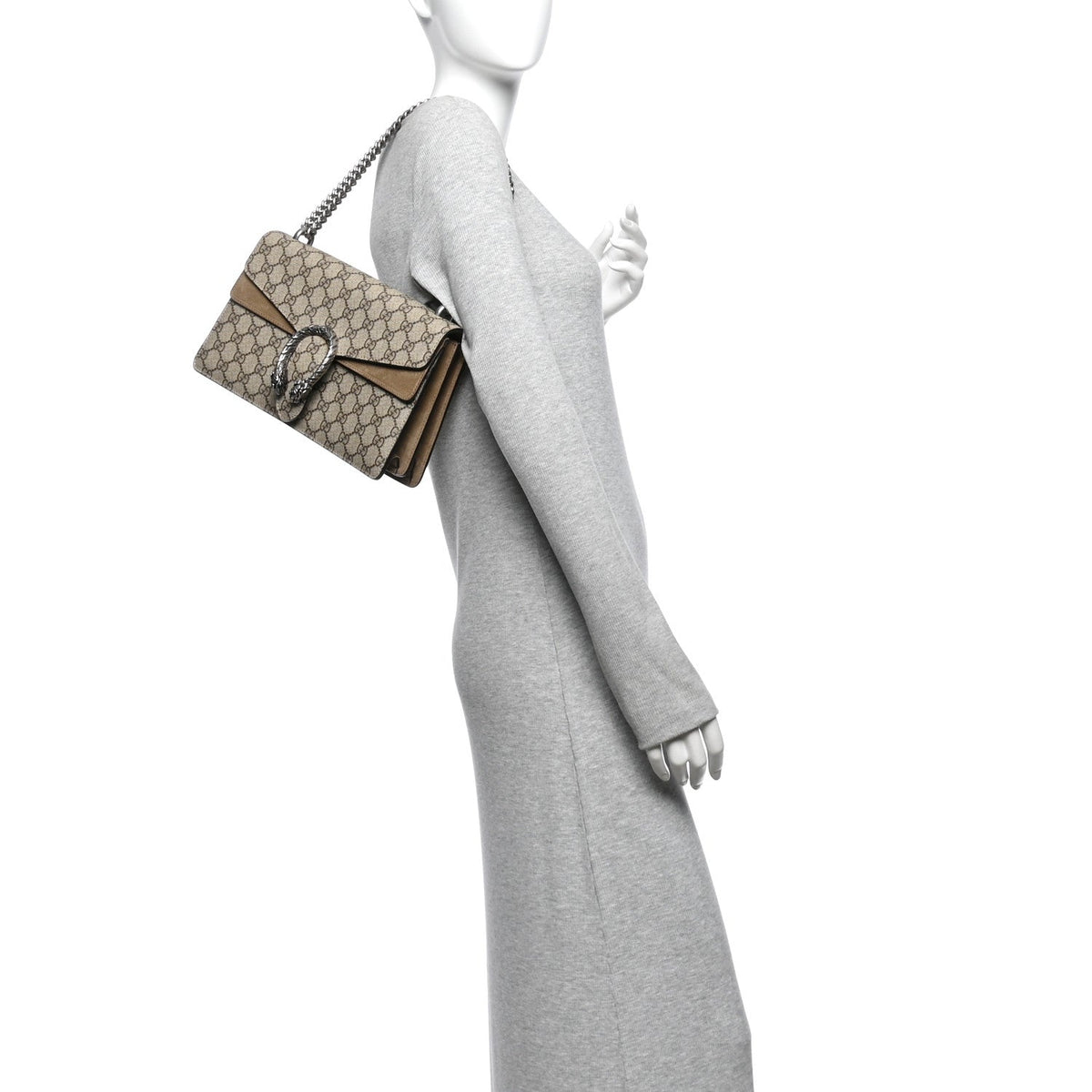 GG Supreme Monogram Small Dionysus Shoulder Bag Taupe wholesalehk.shop