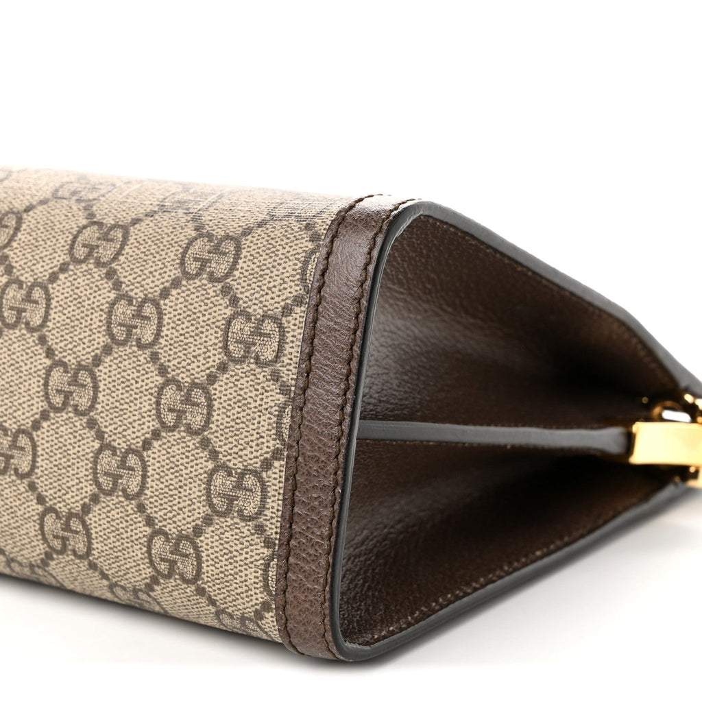 GG Supreme Monogram Web Medium Ophidia Chain Shoulder Bag Brown wholesalehk.shop