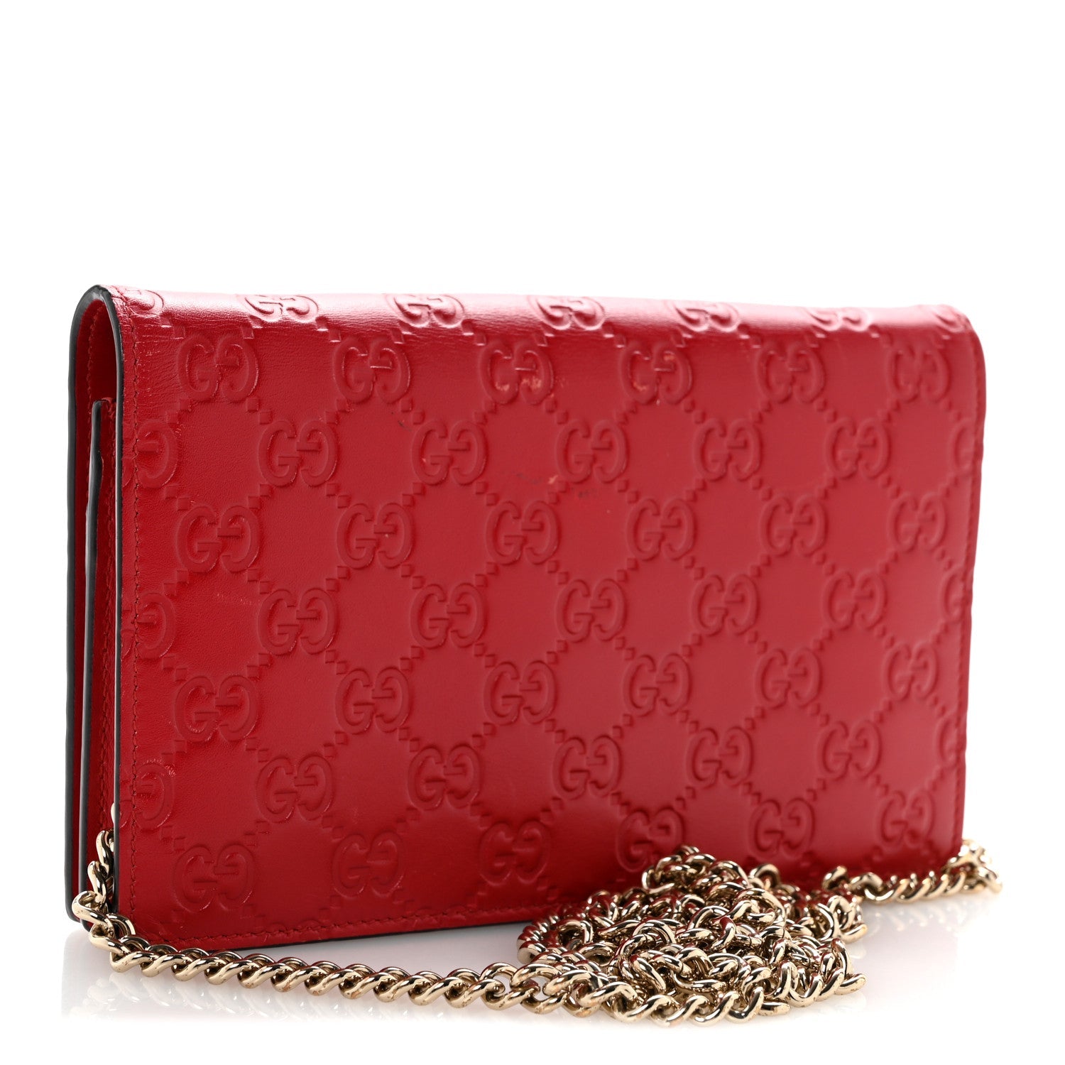 Guccissima Signature Bowy Chain Wallet Hibiscus Red £¨ Direct shipment via from wholesalehk.shop
