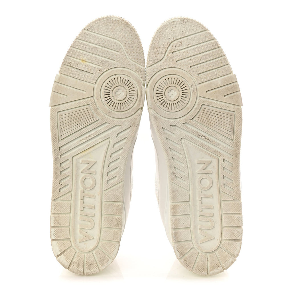 Calfskin Mens LV Trainer Sneakers 9.5 White £¨ Direct shipment via from wholesalehk.shop