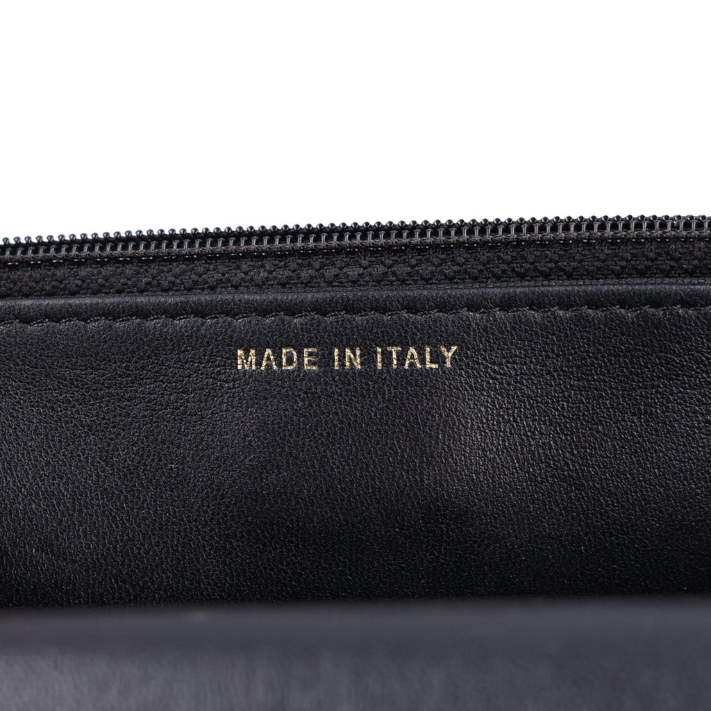 Lambskin Quilted Pearl Wallet On Chain WOC Black wholesalehk.shop