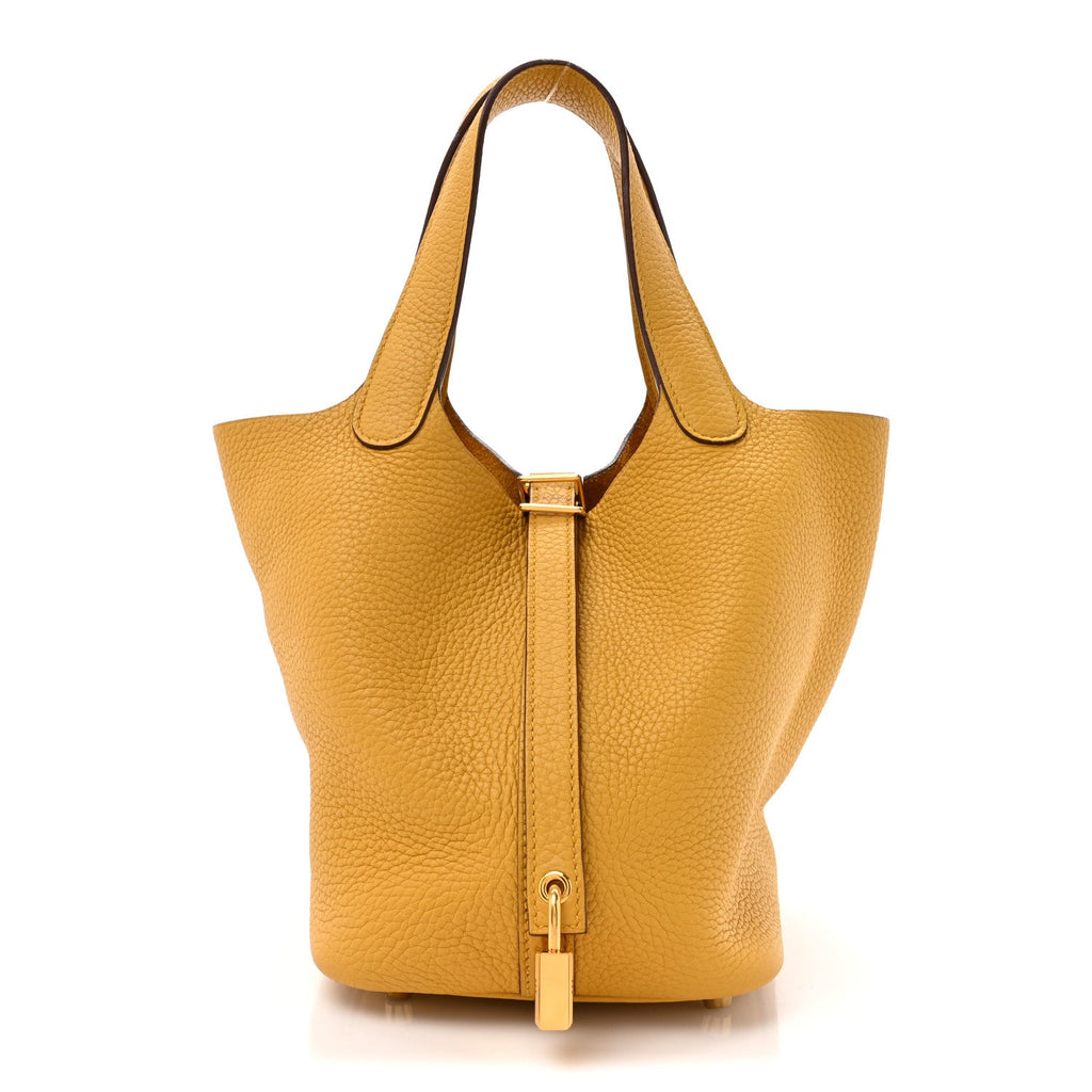 Taurillon Clemence Picotin Lock 18 PM Jaune Ambre £¨ Direct shipment via from wholesalehk.shop