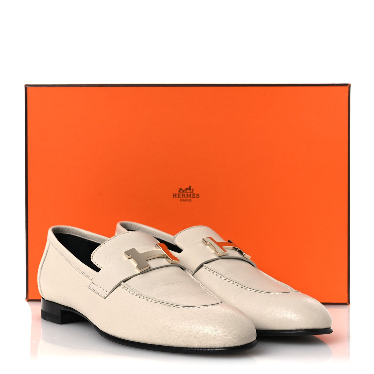 Goatskin Womens Paris Loafers 37.5 Beige Glaise wholesalehk.shop