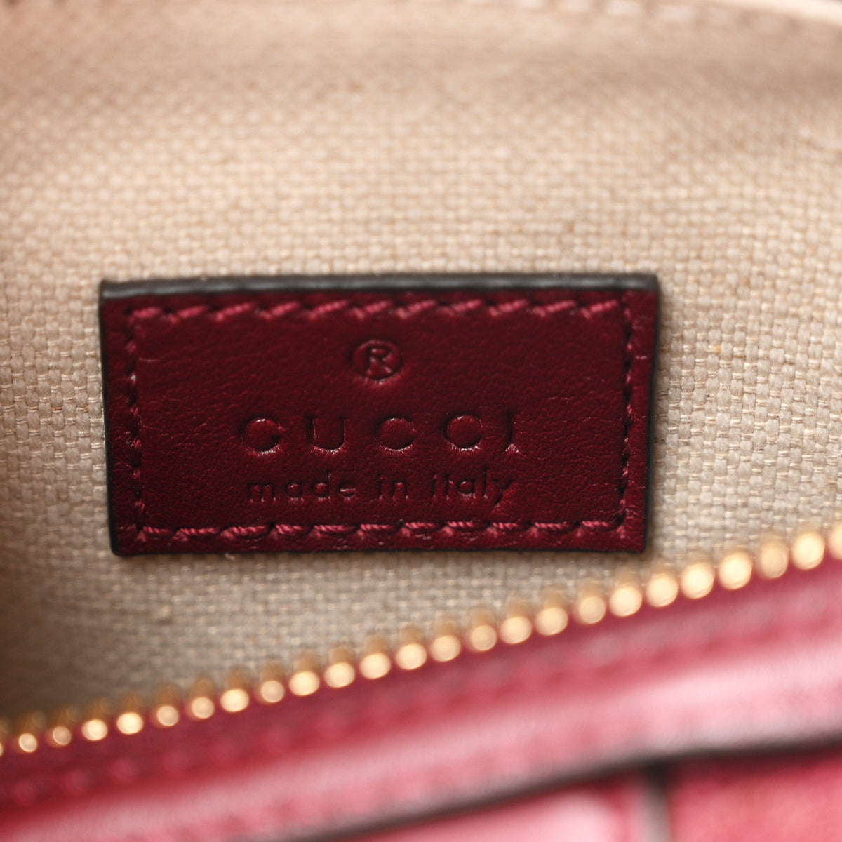 GG Supreme Monogram Textured Dollar Calfskin Web Super Mini Ophidia Top Handle Bowler Bag Rosso Ancora wholesalehk.shop