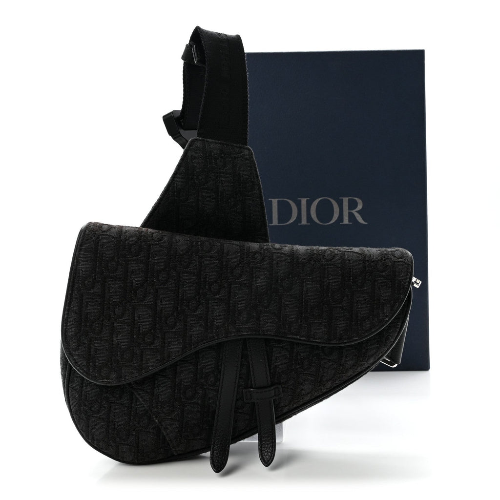 Oblique Mens Saddle Bag Black Blue wholesalehk.shop