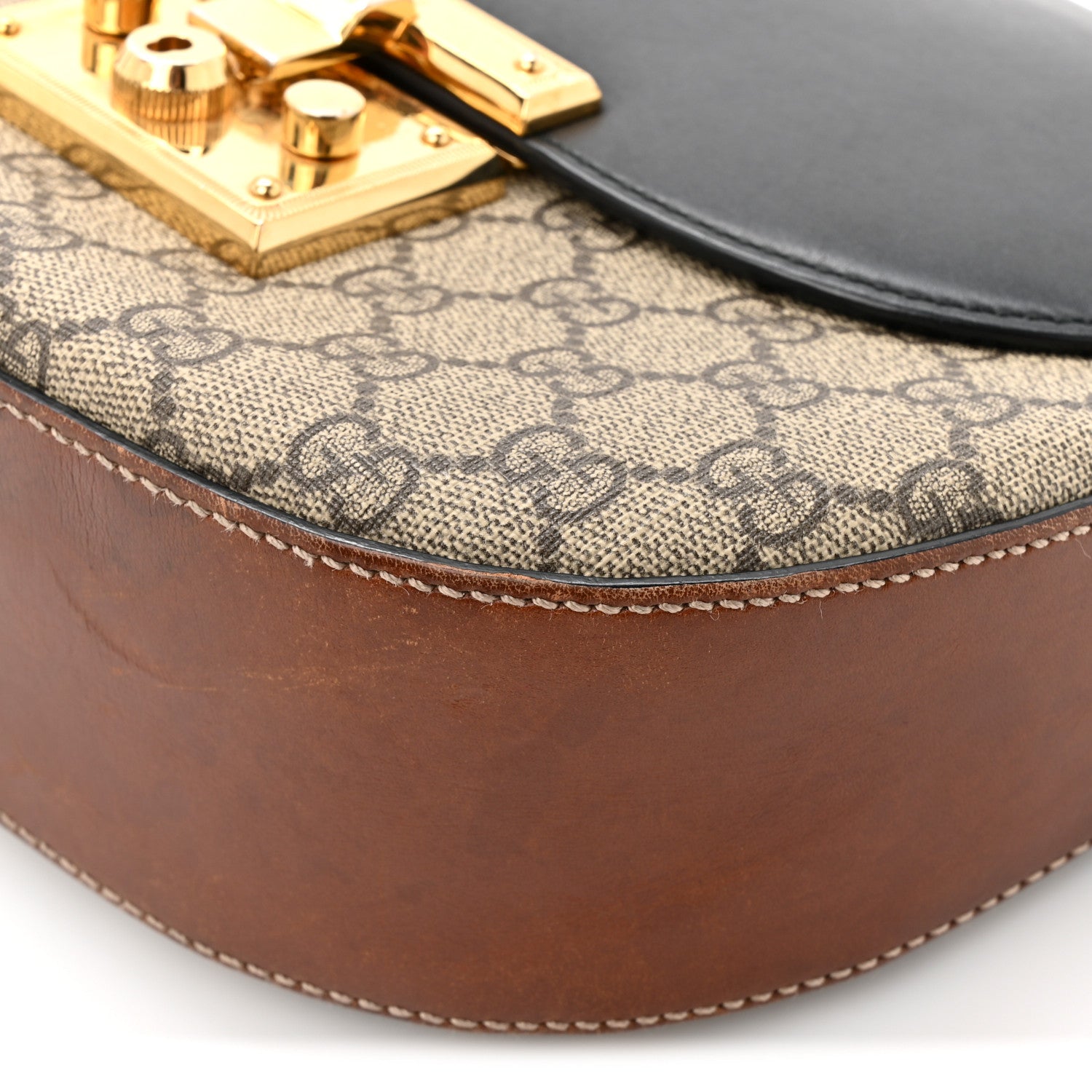 GG Supreme Monogram Web Medium Padlock Messenger Shoulder Bag Black £¨ Direct shipment via from wholesalehk.shop