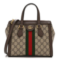 GG Supreme Monogram Small Ophidia Tote Bag Brown wholesalehk.shop