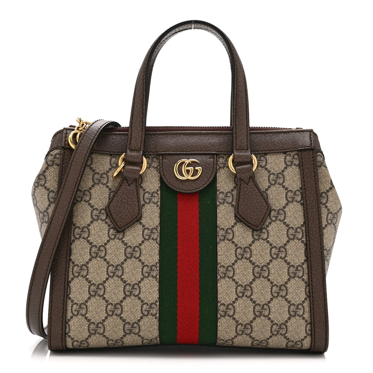 GG Supreme Monogram Small Ophidia Tote Bag Brown wholesalehk.shop