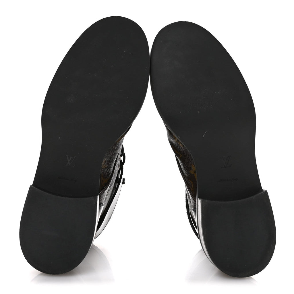 Calfskin Monogram Wonderland Flat Ranger Boots 39 Black £¨ Direct shipment via from wholesalehk.shop