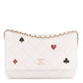 Caviar Quilted Enamel Coco Casino Wallet On Chain WOC White wholesalehk.shop