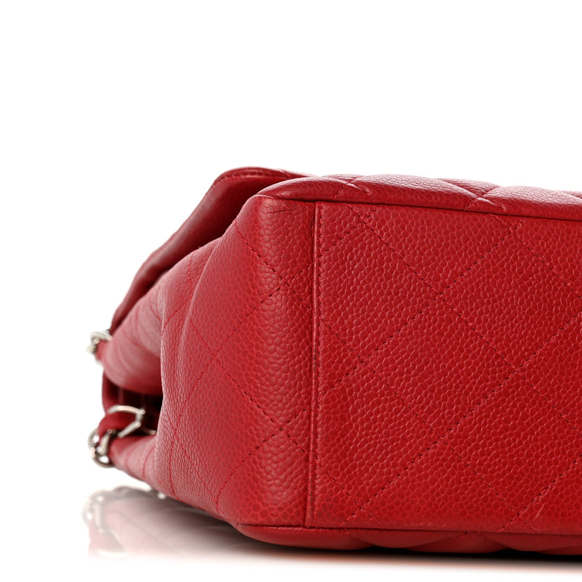 Caviar Quilted Maxi Double Flap Dark Red wholesalehk.shop