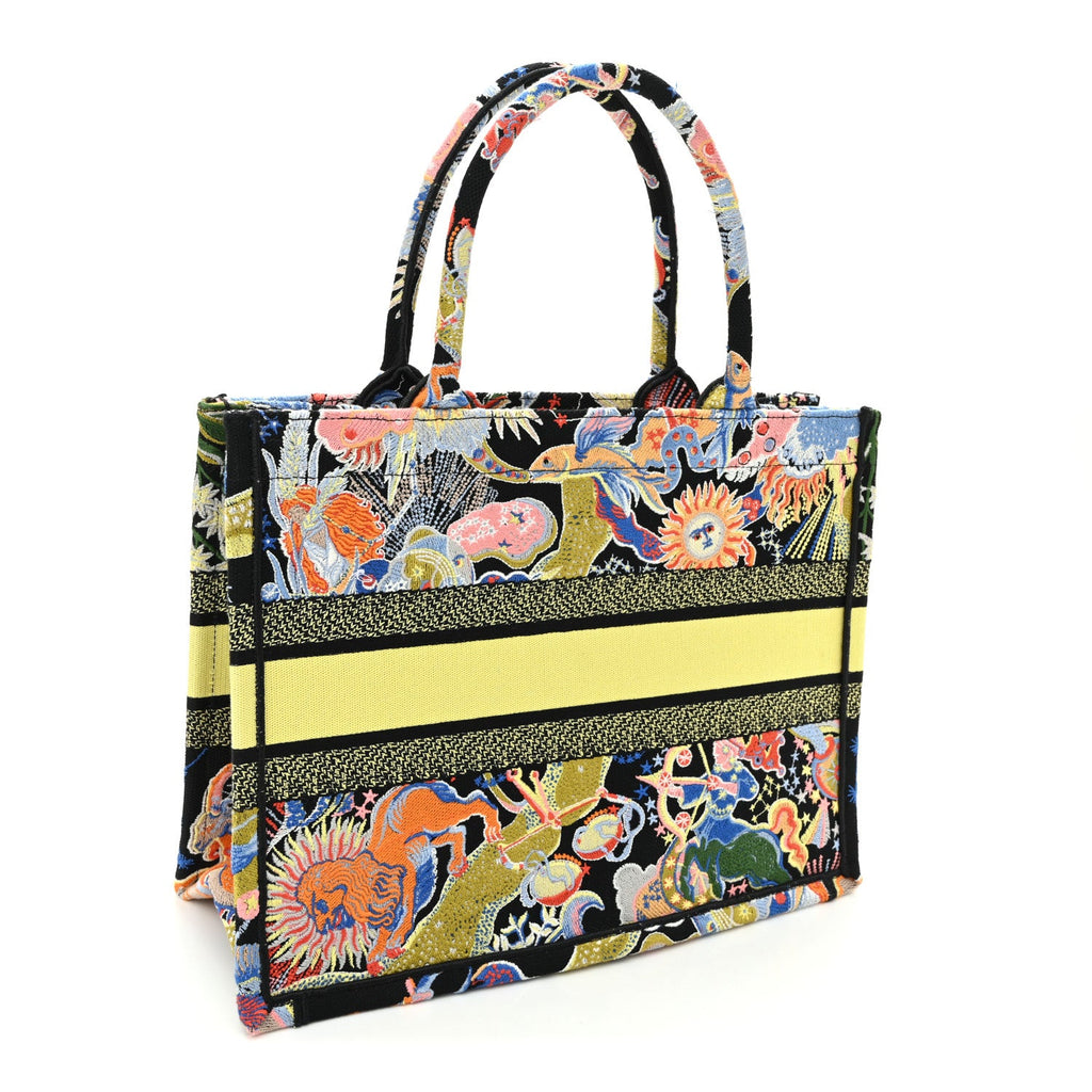 Canvas Zodiac Fantastico Embroidered Medium Book Tote Black Multicolor £¨ Direct shipment via from wholesalehk.shop