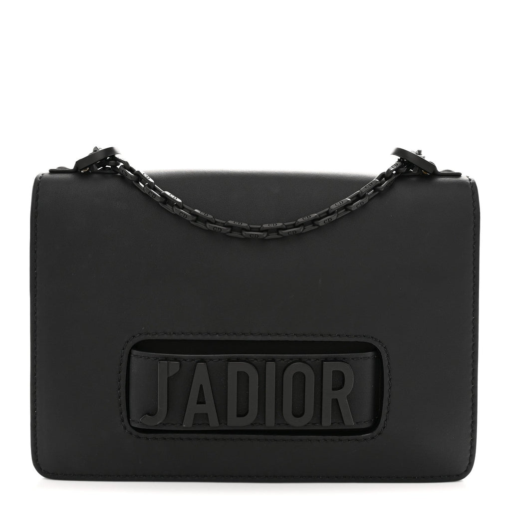 Ultra Matte Calfskin J'Adior Chain Flap Bag Black wholesalehk.shop