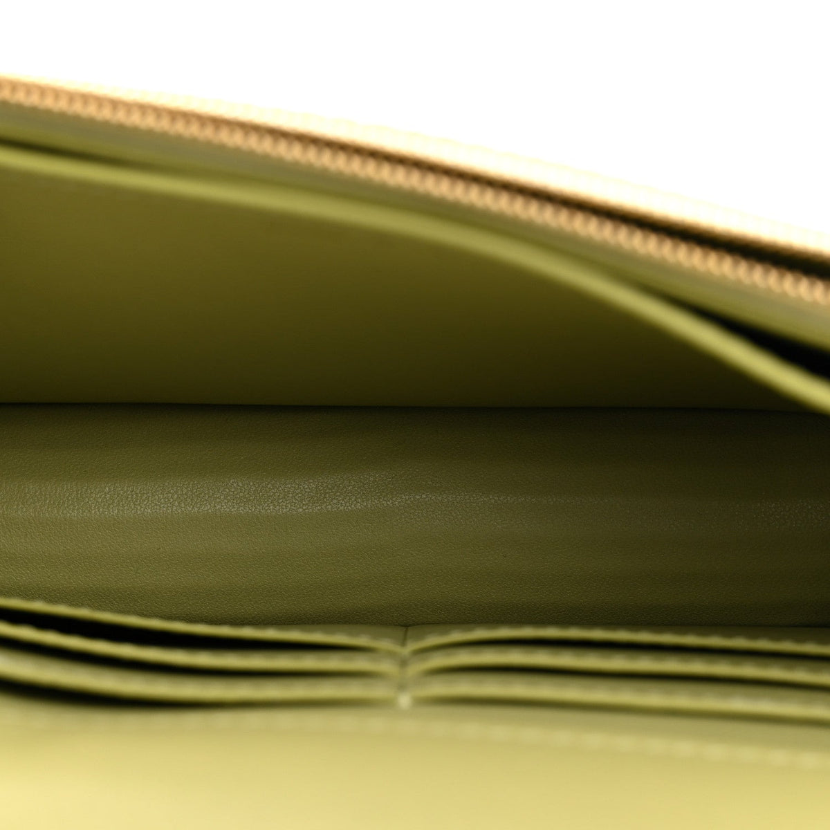 Calfskin Lizard Embossed Wallet On Chain WOC Green wholesalehk.shop