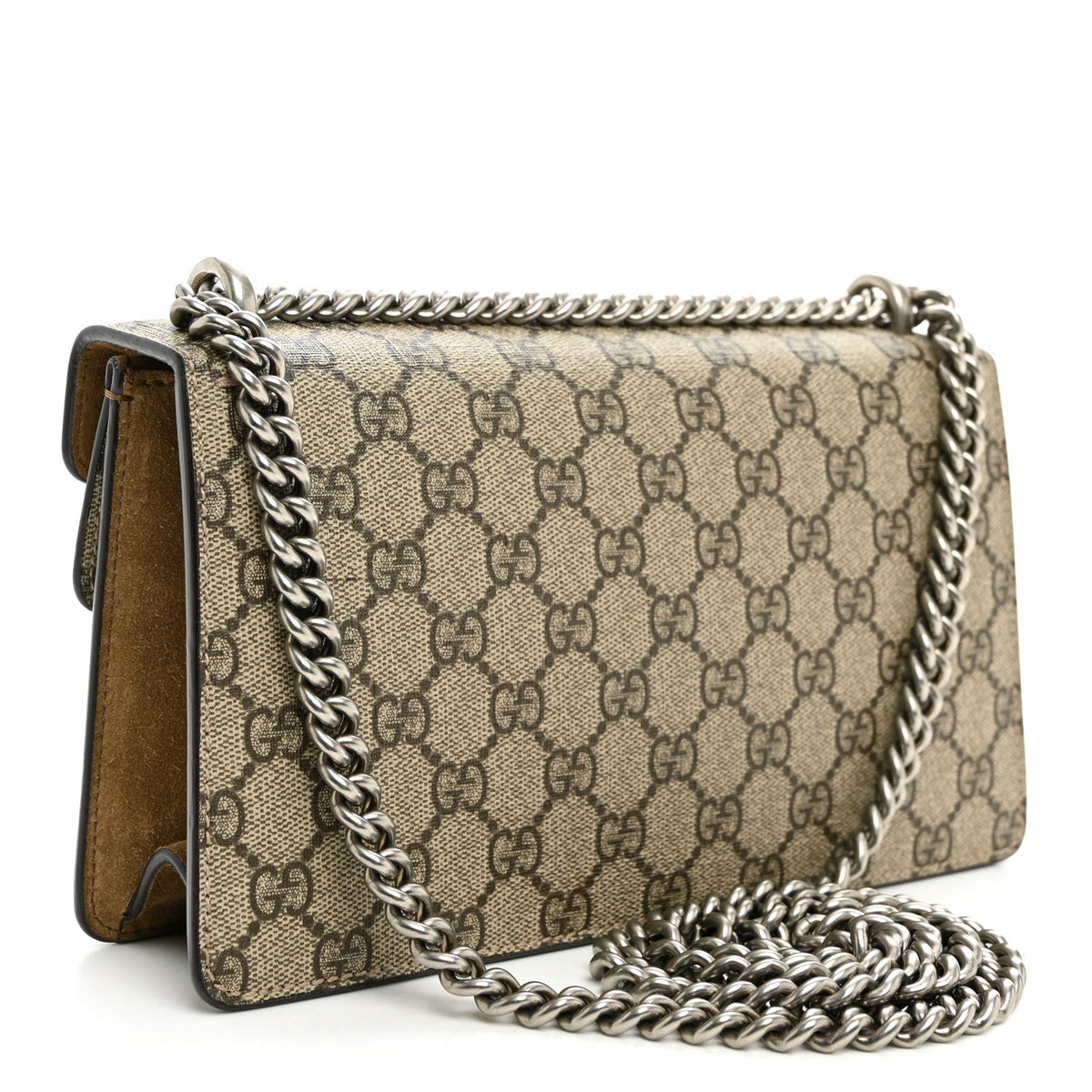 GG Supreme Monogram Suede Crystal Small Dionysus Shoulder Bag Beige Ebony Taupe wholesalehk.shop