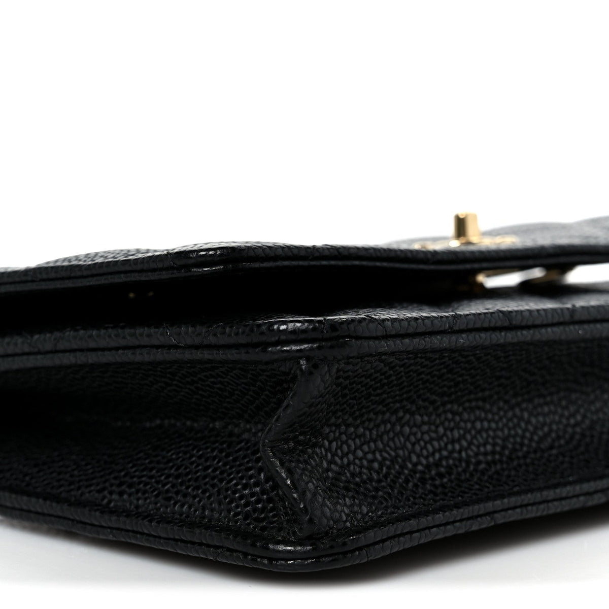 Caviar Quilted CC Turnlock Wallet On Chain WOC Black wholesalehk.shop