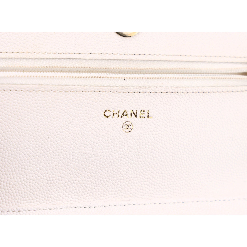 Caviar Quilted Wallet On Chain WOC White wholesalehk.shop
