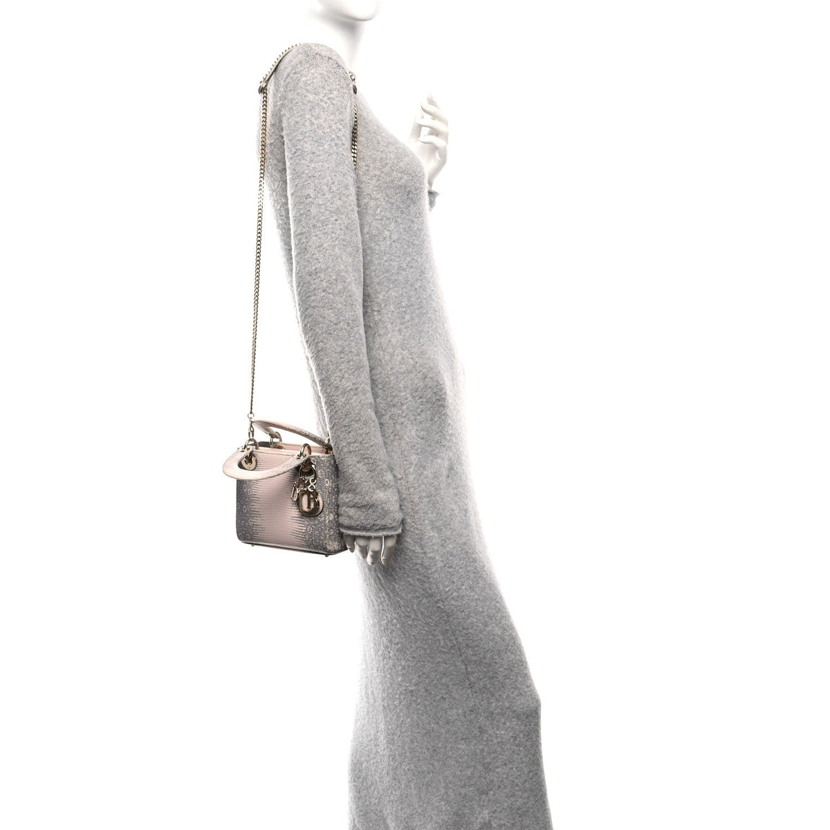 Lizard Ombre Mini Lady Dior Light Pink wholesalehk.shop
