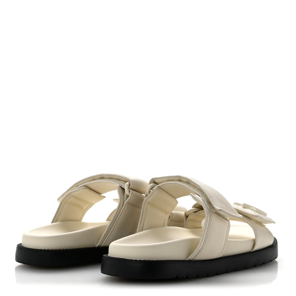 Grained Calfskin Sunset Comfort Flat Sandals  36 Light Beige £¨ Direct shipment via from wholesalehk.shop