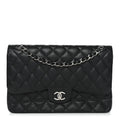 Caviar Quilted Jumbo Double Flap Black wholesalehk.shop