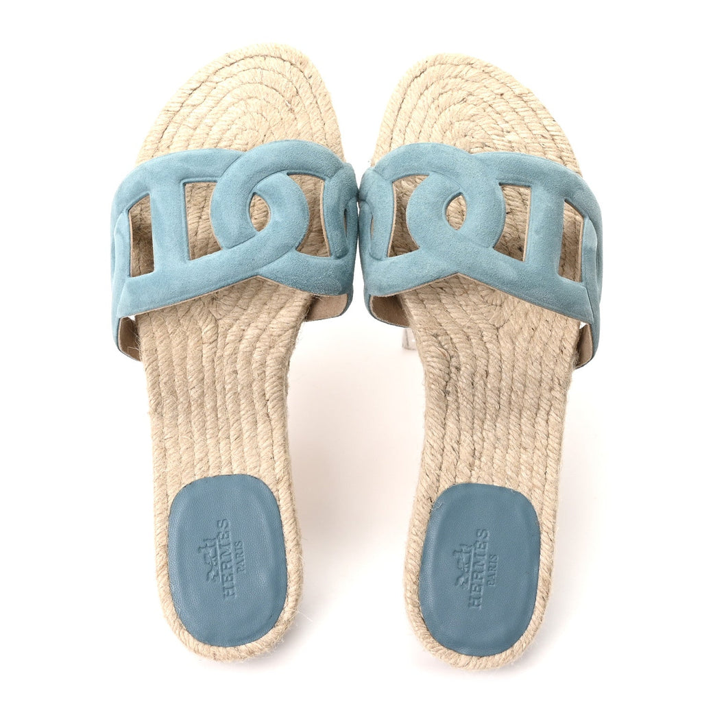Suede Goatskin Famosa Espadrille Sandals 37 Bleu Citadin wholesalehk.shop