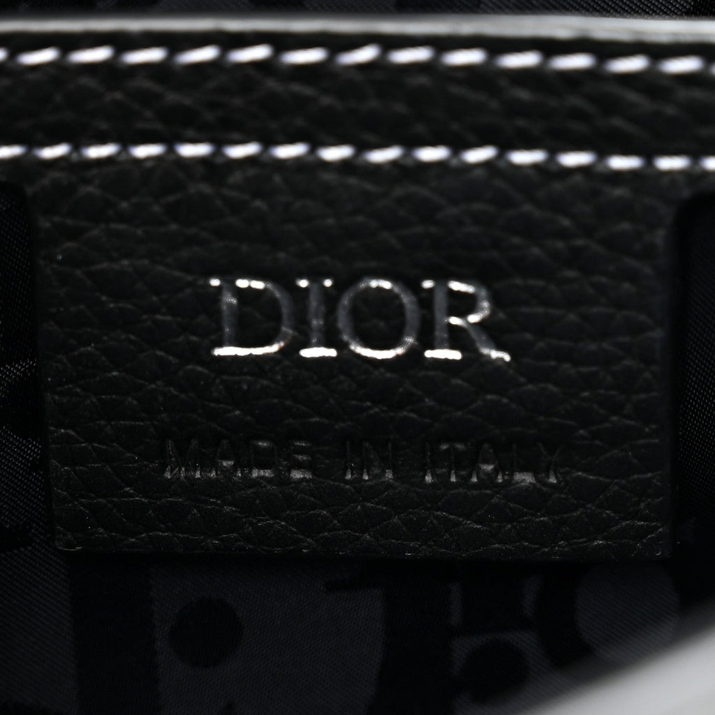 Grained Calfskin Saddle Messenger Bag With Strap Black wholesalehk.shop