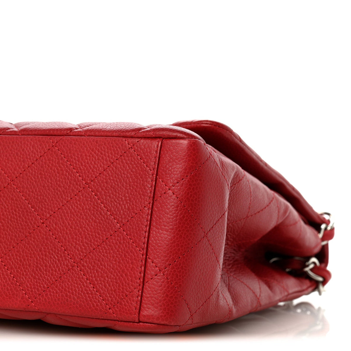 Caviar Quilted Maxi Double Flap Dark Red wholesalehk.shop