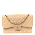 Caviar Quilted Jumbo Double Flap Beige wholesalehk.shop